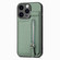 iPhone 15 Pro Max Carbon Fiber Vertical Flip Zipper Phone Case - Green