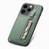 iPhone 15 Pro Max Carbon Fiber Vertical Flip Zipper Phone Case - Green
