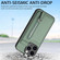 iPhone 15 Pro Max Carbon Fiber Vertical Flip Zipper Phone Case - Green