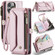 iPhone 15 Pro Max CaseMe C36 Card Slots Zipper Wallet RFID Anti-theft Leather Phone Case - Pink