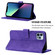iPhone 15 Pro Max Crossbody 3D Embossed Flip Leather Phone Case - Purple