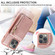 iPhone 15 Pro Max Crossbody Lanyard Zipper Wallet Leather Phone Case - Rose Gold