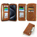 iPhone 15 Pro Max Crossbody Multi-functional Zipper Wallet Leather Phone Case - Brown