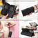iPhone 15 Pro Max Crossbody Rhombic Zipper Tower Buckle Leather Phone Case with Lanyard - Black