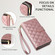 iPhone 15 Pro Max Crossbody Rhombic Zipper Tower Buckle Leather Phone Case with Lanyard - Rose Gold