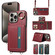 iPhone 15 Pro Max Crossbodys Card Bag Ring Holder Leather Phone Case - Red