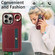 iPhone 15 Pro Max Crossbodys Card Bag Ring Holder Leather Phone Case - Red