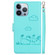 iPhone 15 Pro Max Cute Cats RFID Leather Phone Case - Green
