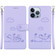 iPhone 15 Pro Max Cute Cats RFID Leather Phone Case - Purple