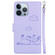 iPhone 15 Pro Max Cute Cats RFID Leather Phone Case - Purple