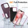 iPhone 15 Pro Max Defender Gen2 Rugged PC + Silicone Phone Case with Holder - Purple+Light Pink