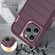 iPhone 15 Pro Max Defender Gen2 Rugged PC + Silicone Phone Case with Holder - Purple+Light Pink