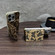 iPhone 15 Pro Max Denior D24 Paint MagSafe Card Slot Phone Case - Gold Butterflies
