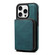 iPhone 15 Pro Max Denior D26 Skin Feel MagSafe Zipper Bag Leather Phone Case - Blue