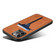 iPhone 15 Pro Max Denior DV Elastic Card Slot PU Back Cover Phone Case - Brown