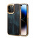 iPhone 15 Pro Max Denior Oil Wax Cowhide Plating Phone Case - Blue