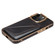 iPhone 15 Pro Max Denior Oil Wax Leather Electroplating Card Slot Holder Phone Case - Black