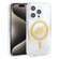 iPhone 15 Pro Max DFANS DESIGN Magsafe Magnetic Starlight Shining Phone Case - Gold Foil Marble