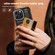 iPhone 15 Pro Max Diamond Horizontal Card Bag Leather Phone Case - Black