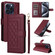 iPhone 15 Pro Max Diamond Lattice Leather Flip Phone Case - Wine Red