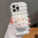iPhone 15 Pro Max Doll Plush PU Hybrid PC Phone Case - White