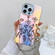 iPhone 15 Pro Max Electroplating Laser Flower Phone Case with Wrist Strap - Drawn Flowers AH3