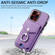 iPhone 15 Pro Max Electroplating Skin-feel Leather Ring Card Wallet Phone Case - Purple