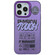 iPhone 15 Pro Max English Label Double-sided Frosted Phone Case - Purple