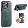 iPhone 15 Pro Max Fierre Shann Oil Wax Cow Leather Holder Back Phone Case - Green