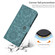 iPhone 15 Pro Max Floral Embossed Pattern Leather Phone Case - Dark Green