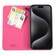 iPhone 15 Pro Max GEBEI Top-grain Horizontal Flip Leather Phone Case - Rose Red