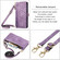 iPhone 15 Pro Max Geometric Zipper Wallet Side Buckle Leather Phone Case with Crossbody Lanyard - Purple