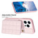 iPhone 15 Pro Max Grid Card Slot Holder Phone Case - Pink