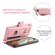 iPhone 15 Pro Max Grid Texture Zipper Leather Phone Case with Lanyard - Rose Gold