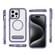iPhone 15 Pro Max Guard MagSafe Holder Matte PC Hybrid TPU Phone Case - Purple Transparent