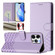 iPhone 15 Pro Max Honeycomb Embossing RFID Leather Phone Case - Light Purple