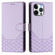 iPhone 15 Pro Max Honeycomb Embossing RFID Leather Phone Case - Light Purple