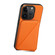iPhone 15 Pro Max Imitation Calfskin Leather Back Phone Case with Holder - Orange