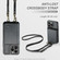 iPhone 15 Pro Max JEEHOOD C22 Series Zipper Wallet Leather Phone Case with Dual Lanyard - Black
