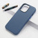 iPhone 15 Pro Max Lamb Grain PU Back Cover Phone Case - Navy Blue