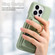 iPhone 15 Pro Max Litchi Leather Oil Edge Ring Card Back Phone Case - Tea Green