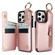 iPhone 15 Pro Max Litchi Texture Zipper Double Buckle Card Bag Phone Case - Rose Gold
