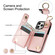 iPhone 15 Pro Max Litchi Texture Zipper Double Buckle Card Bag Phone Case - Rose Gold