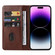 iPhone 15 Pro Max Magnetic Closure Leather Phone Case - Brown