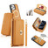 iPhone 15 Pro Max MagSafe Crossbody Multi-functional Zipper Wallet Litchi Leather Phone Case - Orange