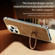 iPhone 15 Pro Max Metal Frame Oil Wax Leather MagSafe Phone Case with Spring Buckle Stand - Grey