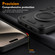 iPhone 15 Pro Max Metal Ring 360 Degree Rotating Holder PC Hybrid TPU Phone Case - Black
