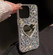 iPhone 15 Pro Max Mirror Handmade Bling Rhinestone PC Phone Case - Silver Gray Square