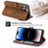 iPhone 15 Pro Max POLA Dual-color Zipper Wallet RFID Leather Phone Case - Burgundy Brown
