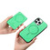 iPhone 15 Pro max Retro Cross Leather Ring Side Insert Card Bag MagSafe Phone Case - Green